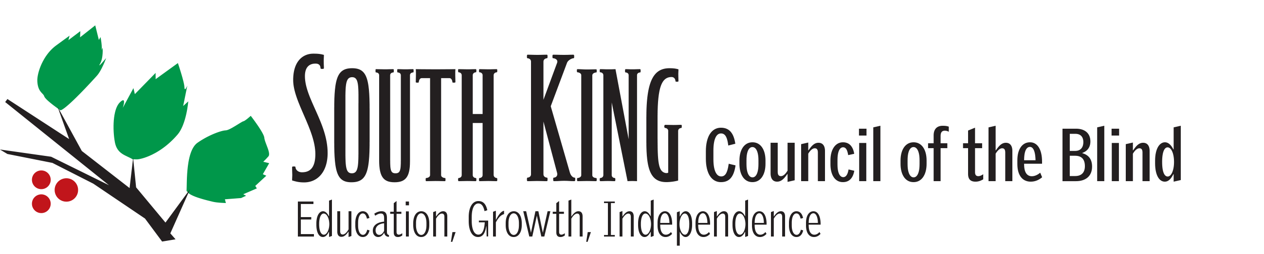 South King Council of the Blind logo. Motto: Education, Growth, Independence